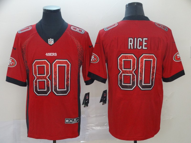 Men's San Francisco 49ers Jerry Rice #80 Red Authentic Jersey